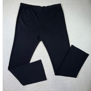 Ming Wang Women Pants XL Black Knit Pull On Straight Leg Casual Travel Comfort